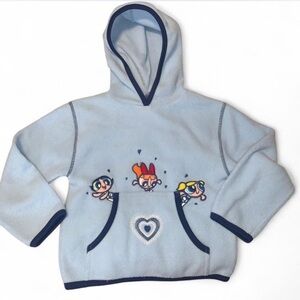 Power puff girls Cartoon Network Light Blue Hoodie fleece Nickelodeon size 6